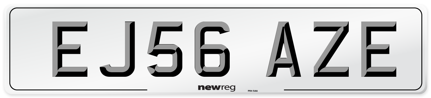 EJ56 AZE Number Plate from New Reg